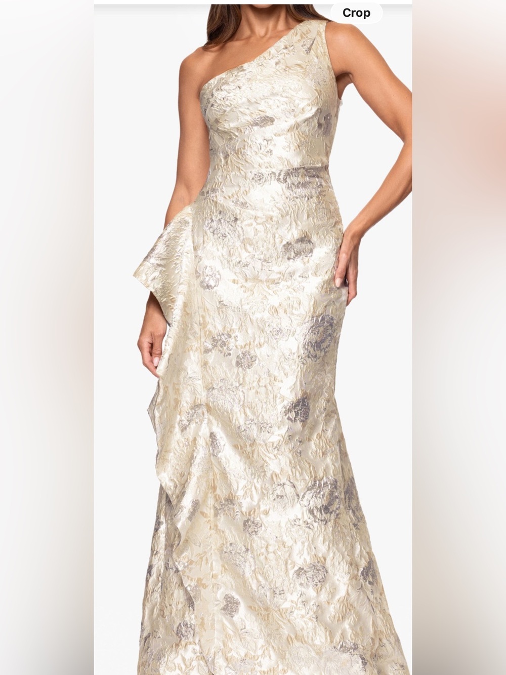 Elegant Ivory Floral Jacquard Skirt